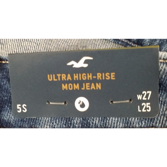 Hollister Ultra High Rise Mom Jeans Patchwork Denim NWT Size 5 Stretch - Picture 6 of 9